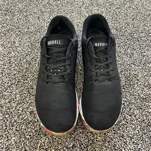 Nobull Mens Black Superfabric Floral Lace Up Training Sneakers Size 12 - Picture 1 of 9